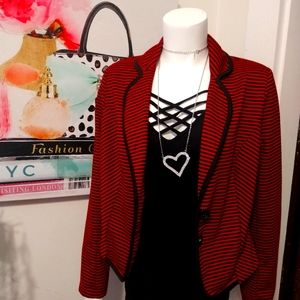 Red & Black Valentine's Striped Jacket!